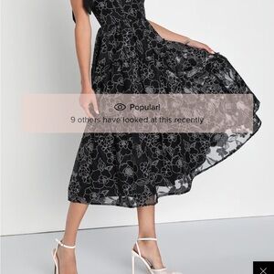 Floral Black Midi Dress